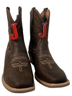 NEW JUSTIN San Jose Women Size 7.5 Brown Leather Toe Embroidered Western Boot